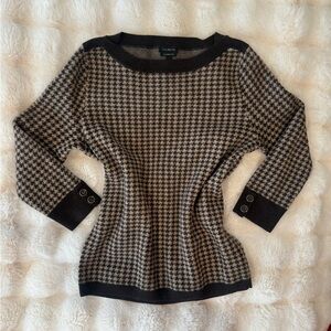 Talbots 100% Merino Wool Boatneck Sweater Brown Size Medium